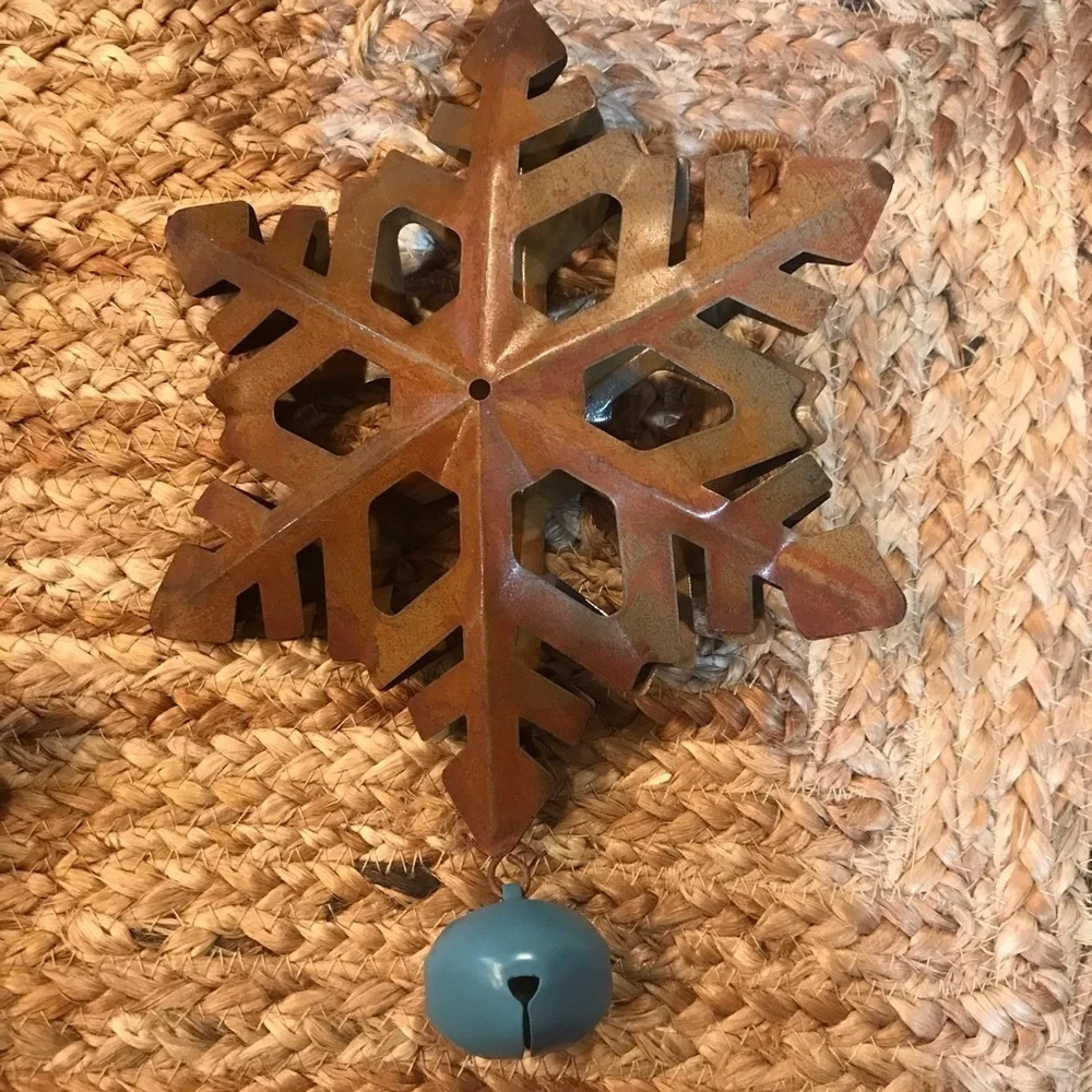 ❄️Set/6 Rustic Snowflakes with Bells